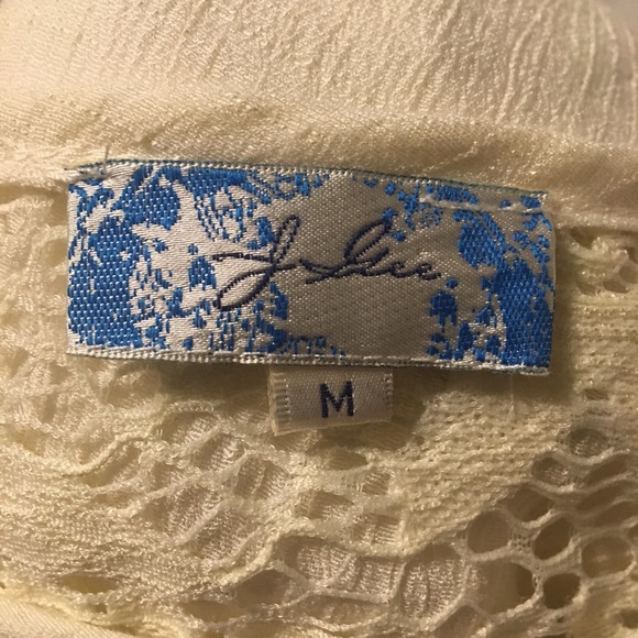 J Gee Boho Ivory Lace Bell Sleeved Shift Dress M - Picture 4 of 6